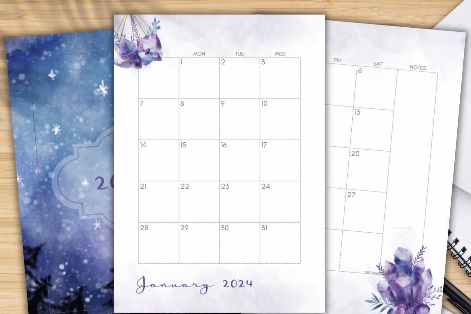 1 2 page calendar template