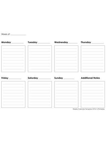 1 week blank calendar template