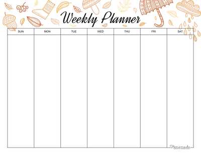 1 week calendar template