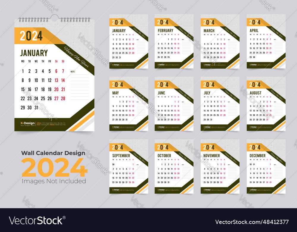 1 page 12 month calendar template