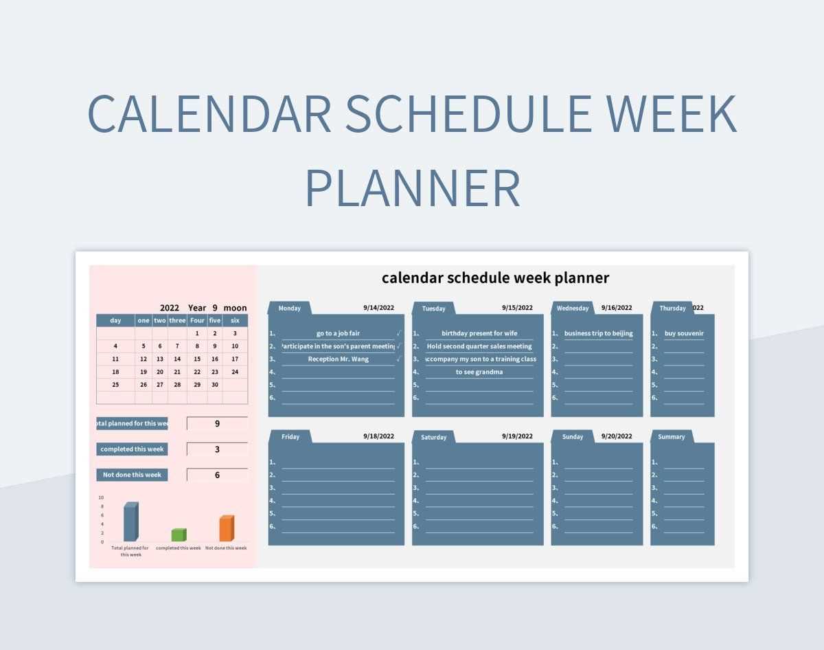 1 week calendar template