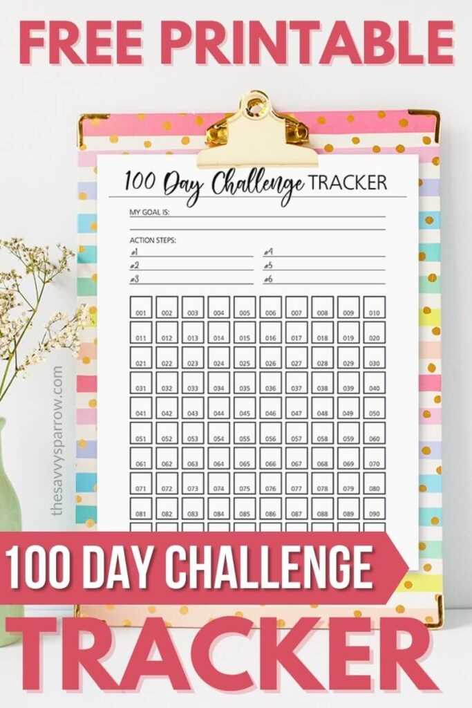 100 day calendar template