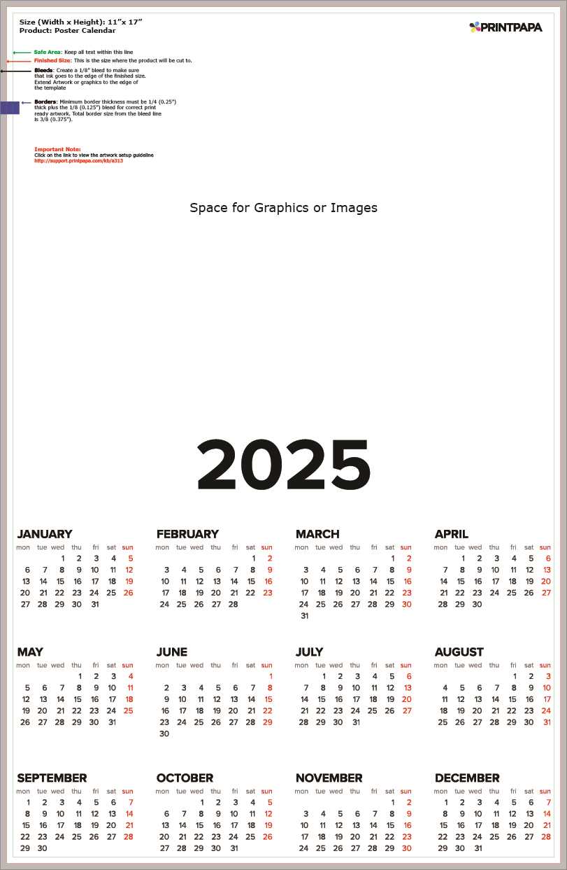 11x17 calendar template publisher