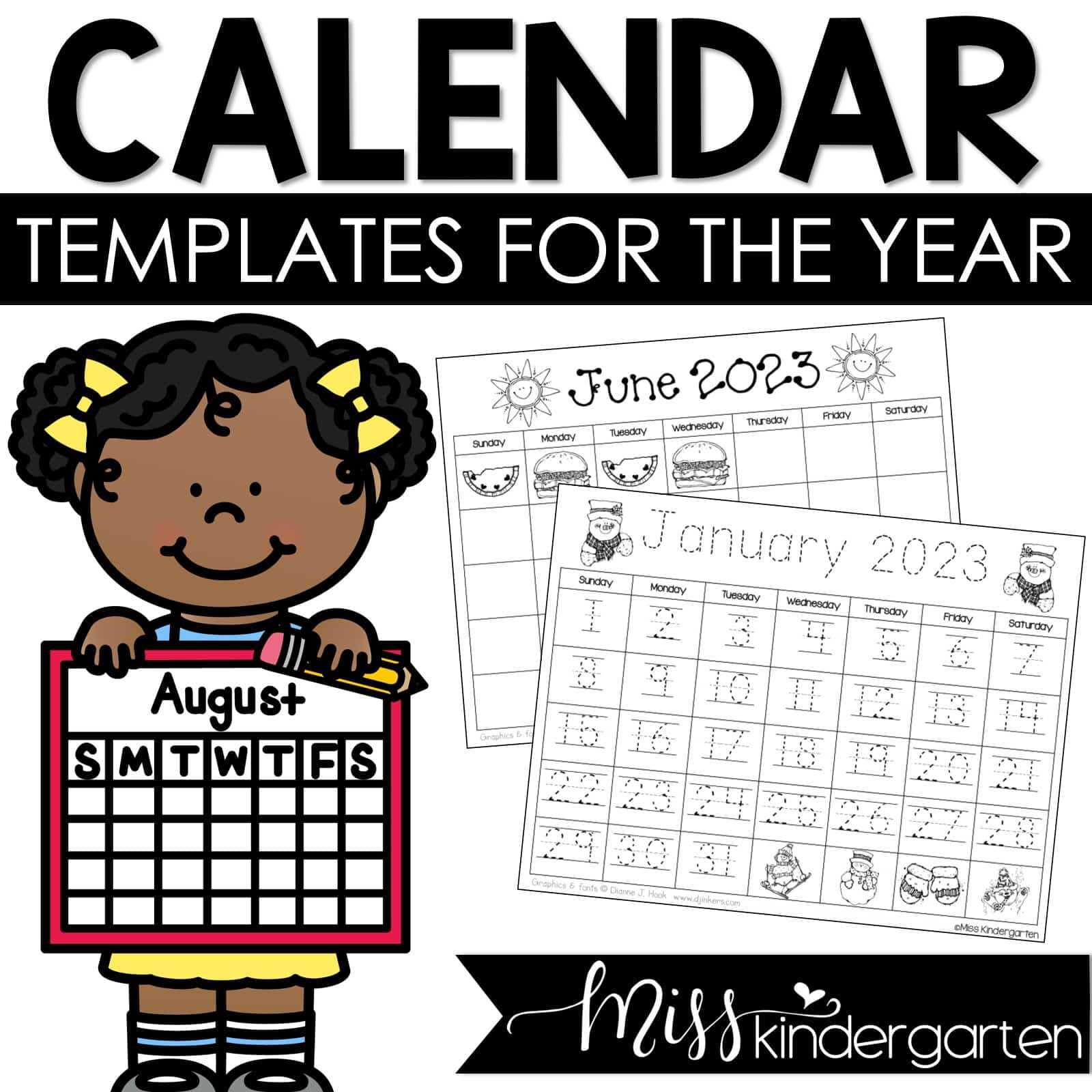 12 month calendar on one page template