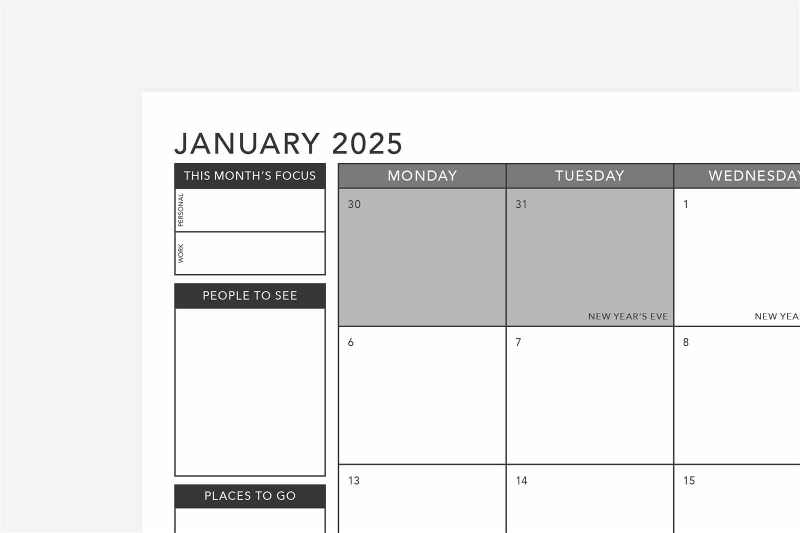 12 month blank calendar template