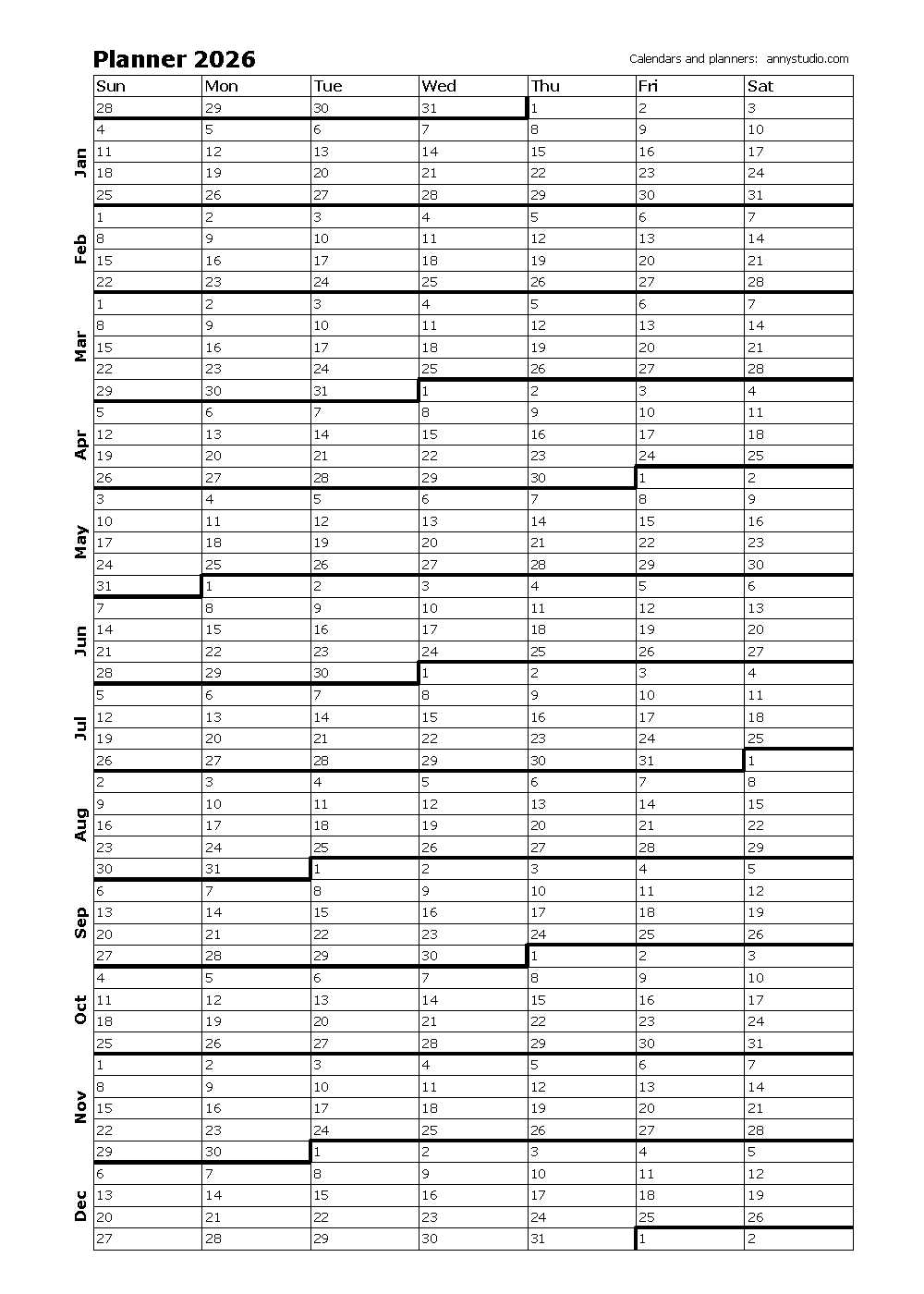 120 day calendar template