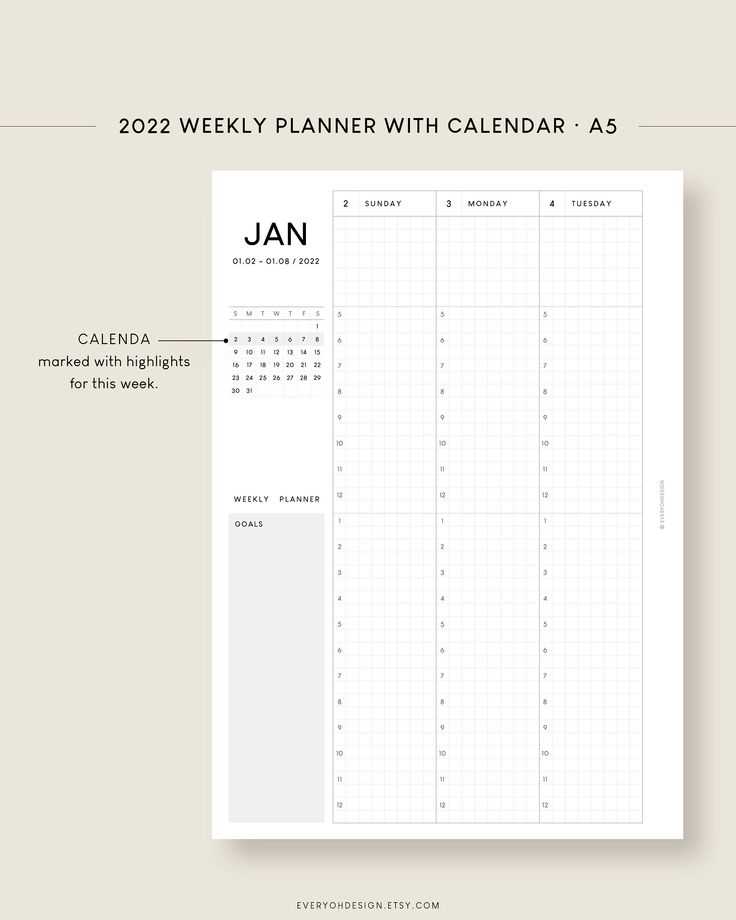 13 week calendar template