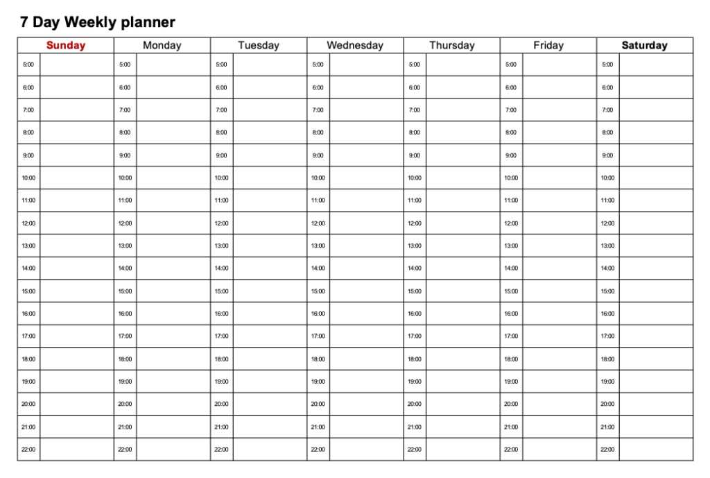 14 day calendar template