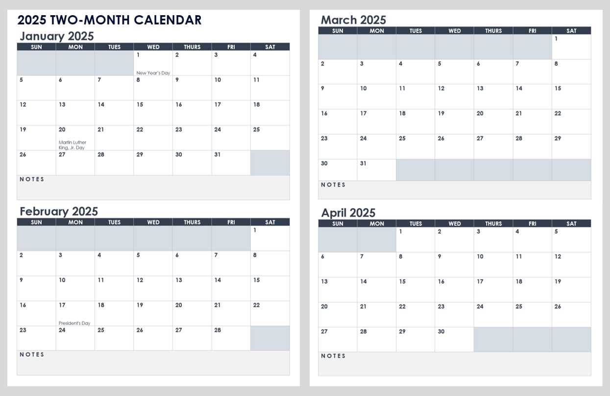 14 month calendar template