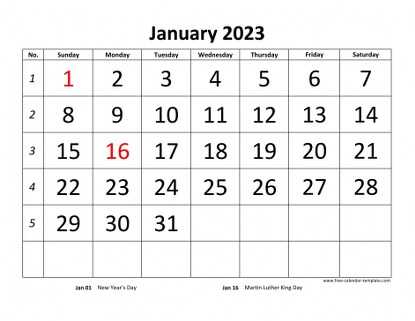 14 month calendar template
