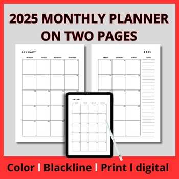 2 page calendar template