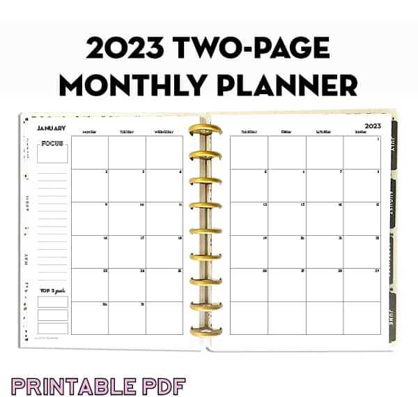 2 page per month calendar template