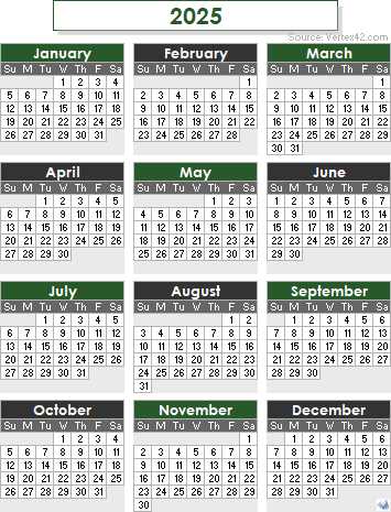 2025 19 academic calendar template