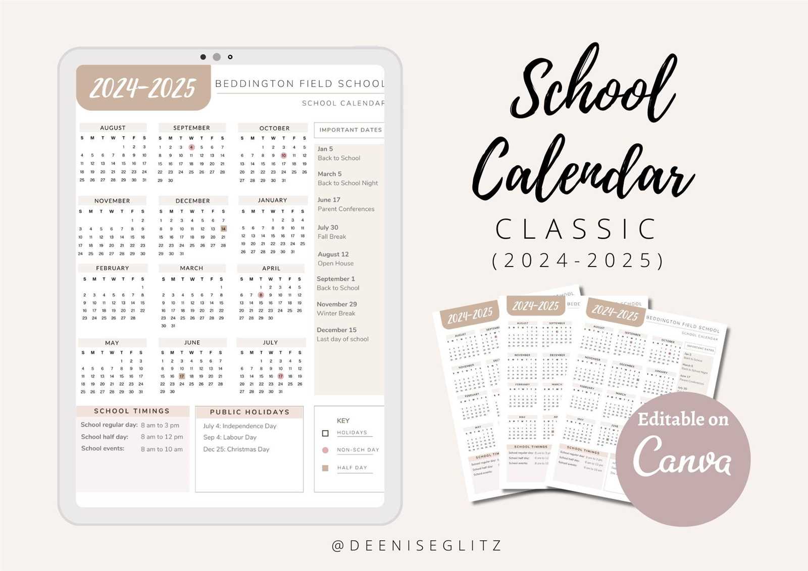 2025 2025 school calendar template