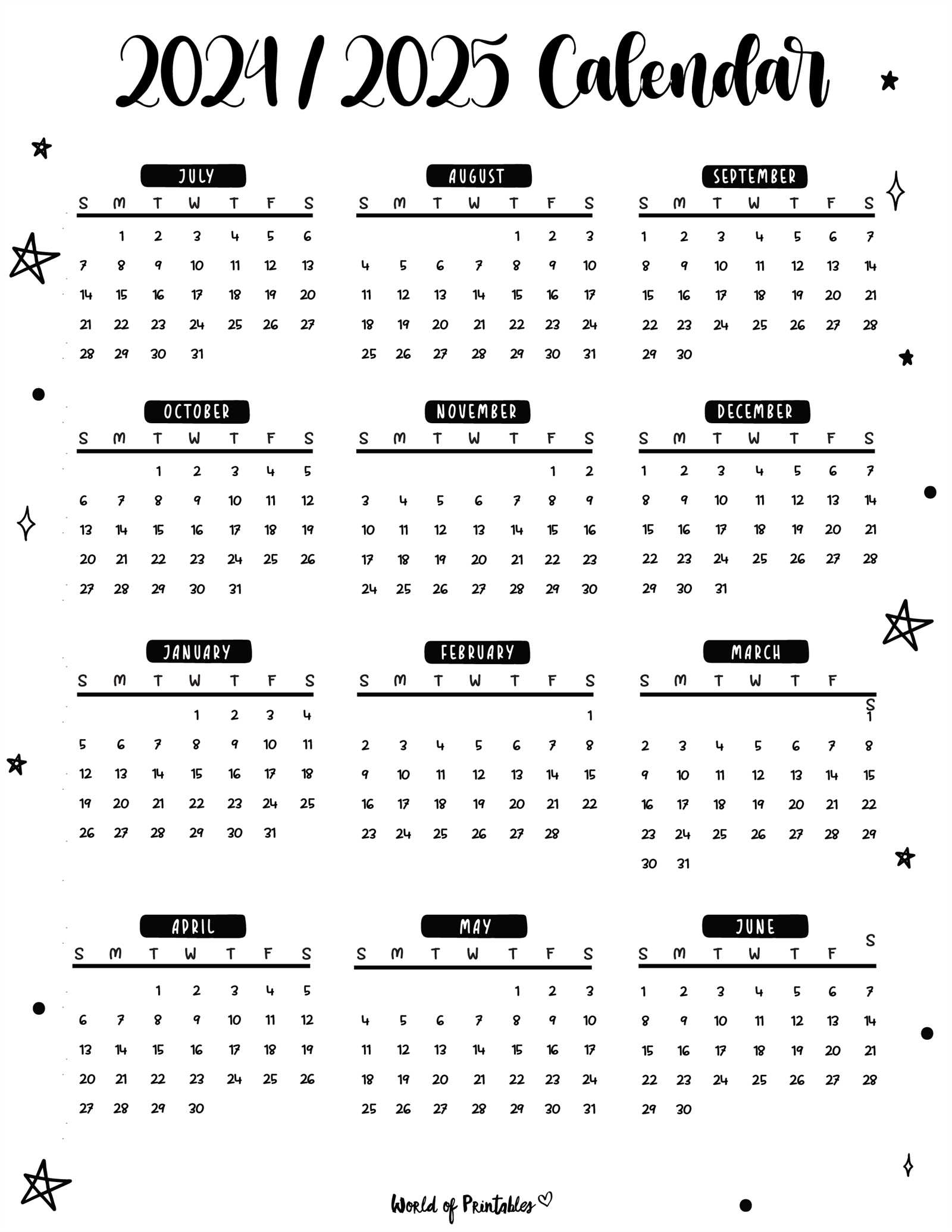 2025 2025 school calendar template