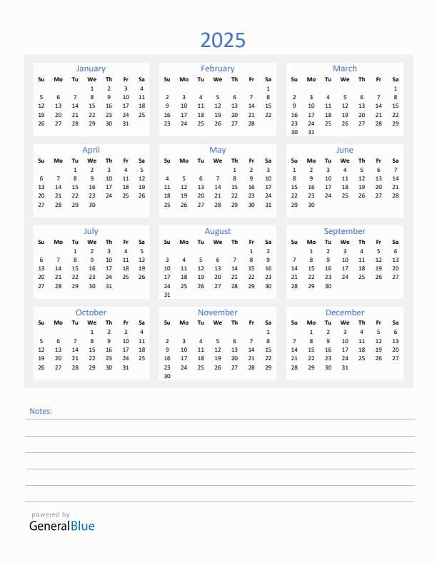 2025 2025 calendar template