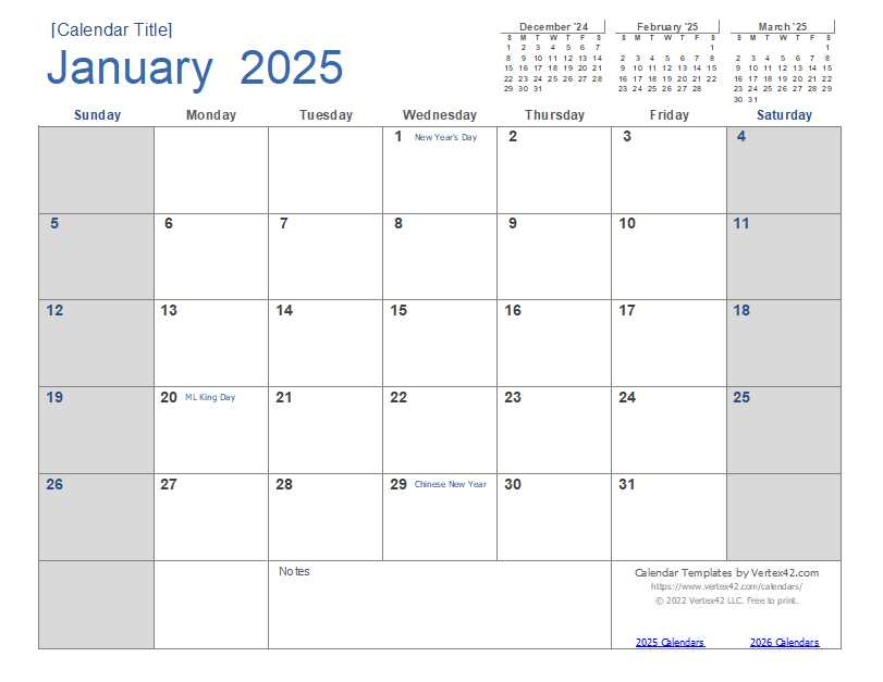 2025 2025 calendar template