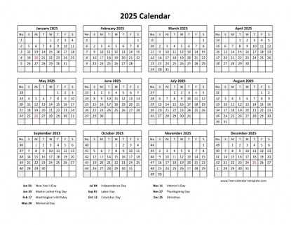 2025 24 calendar template