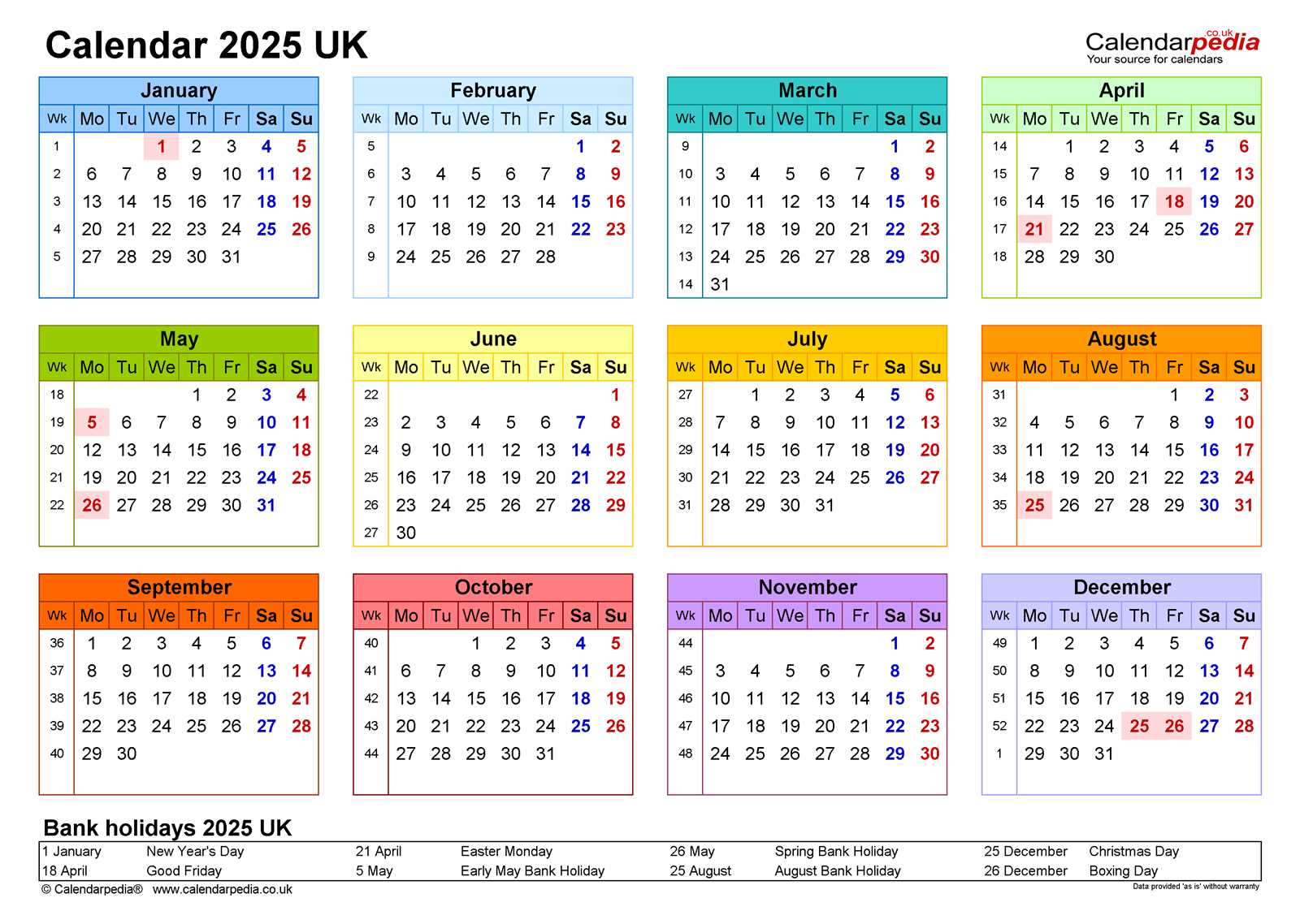 2025 calendar free template