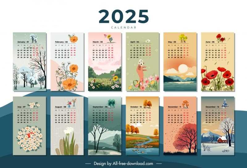 2025 calendar illustrator template