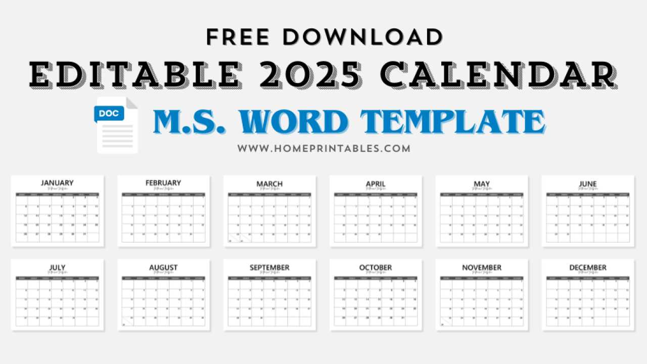 2025 fillable calendar template free