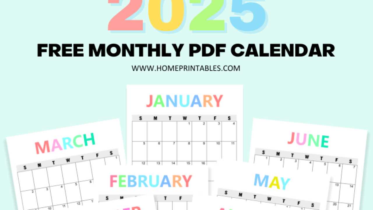 2025 free monthly calendar template