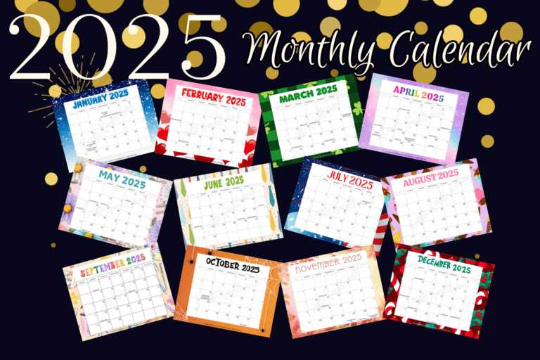 2025 free monthly calendar template