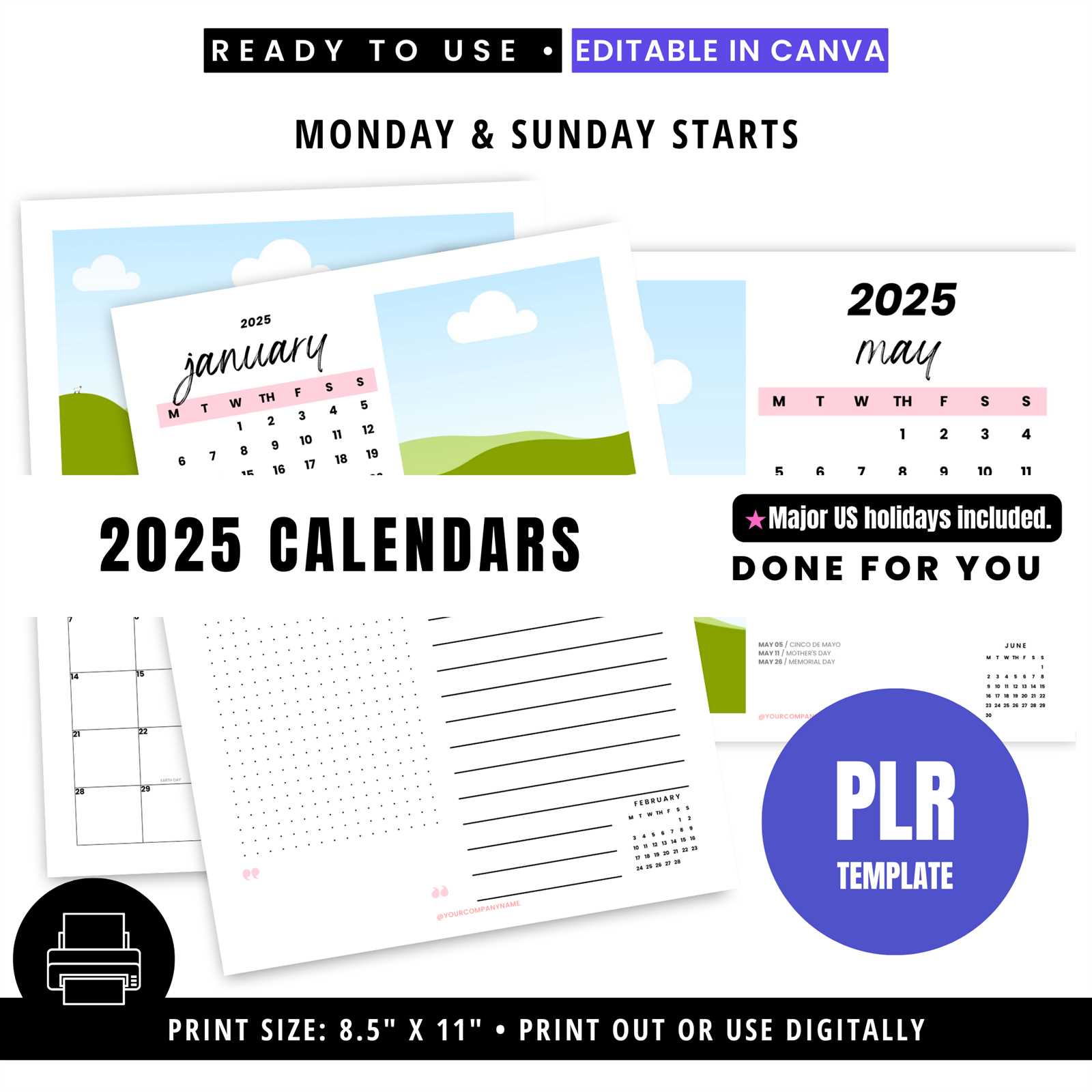 2025 may calendar template