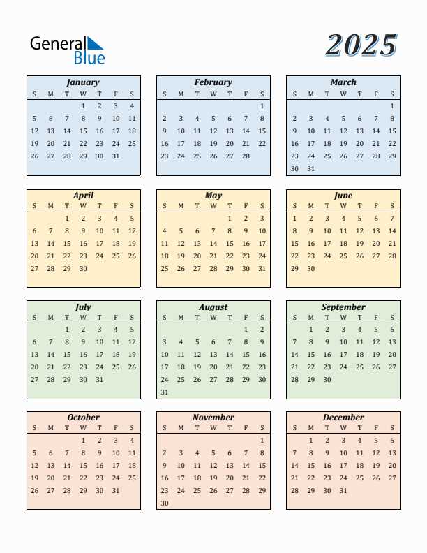 2025 online calendar template