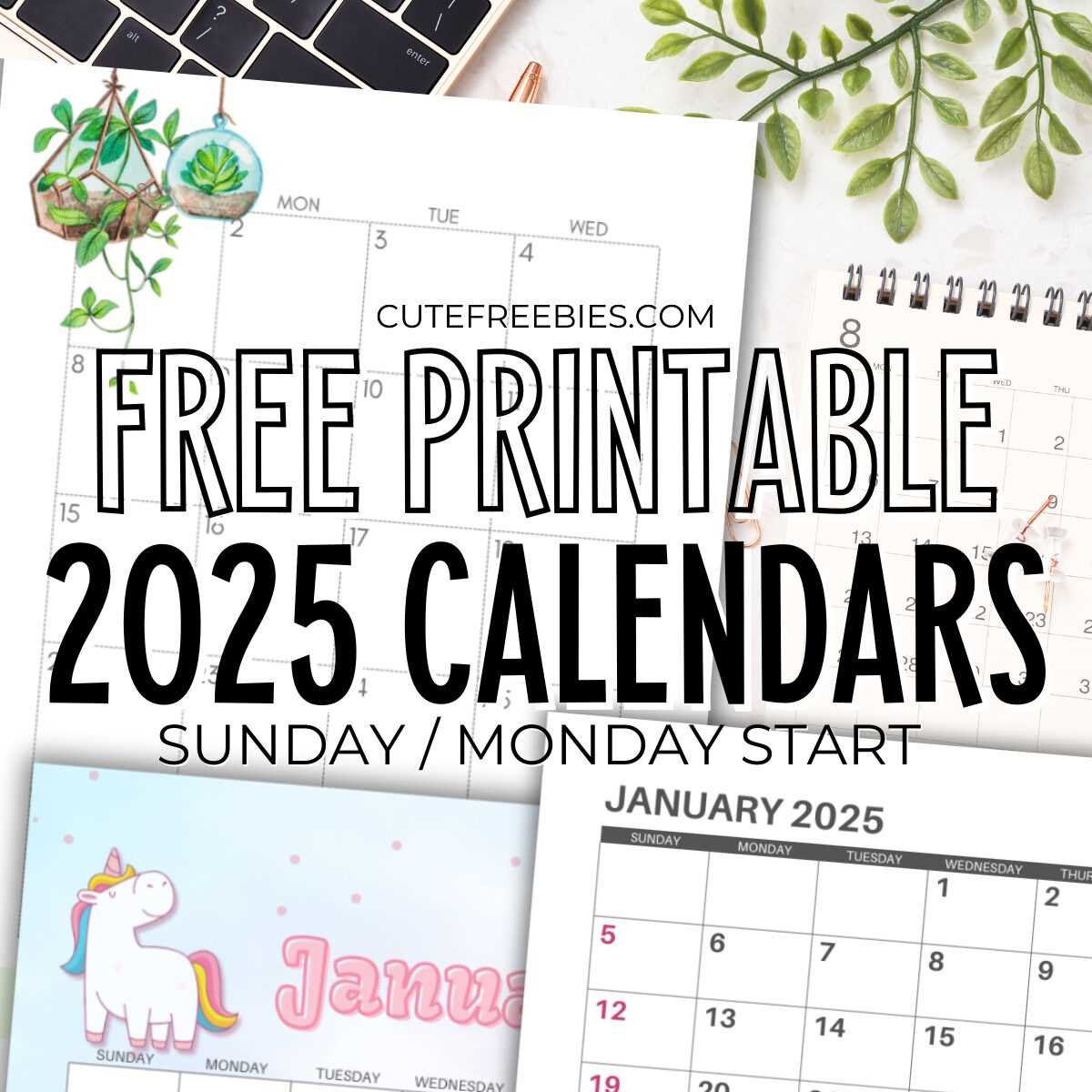 2025 printable calendar template free