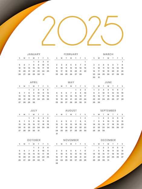 2025 printable calendar template free