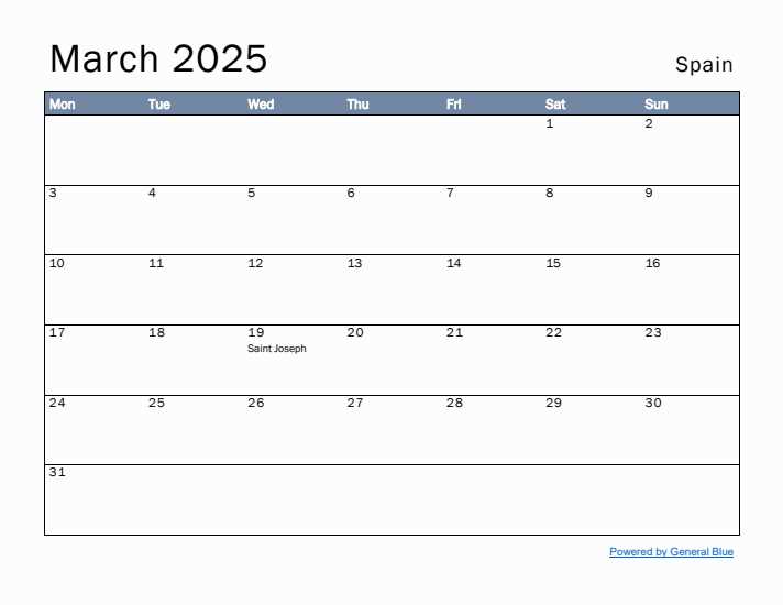 2025 spanish calendar template