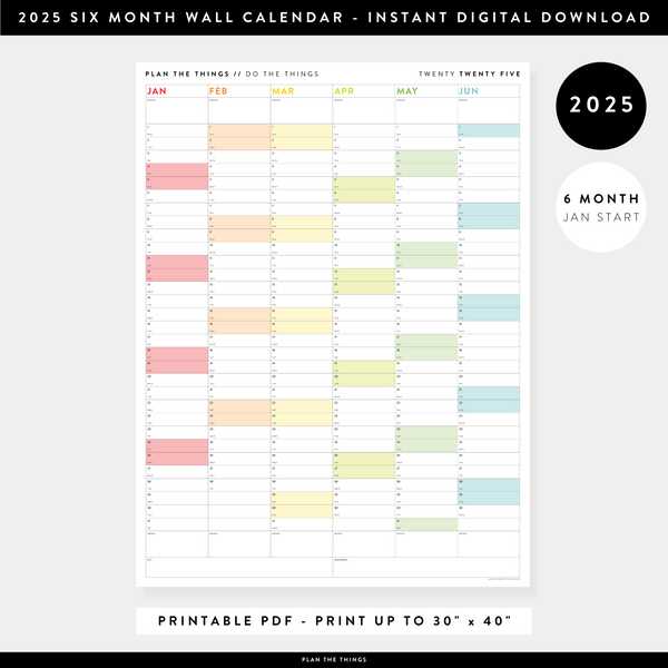 2025 wall calendar template