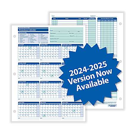 2025 attendance calendar template