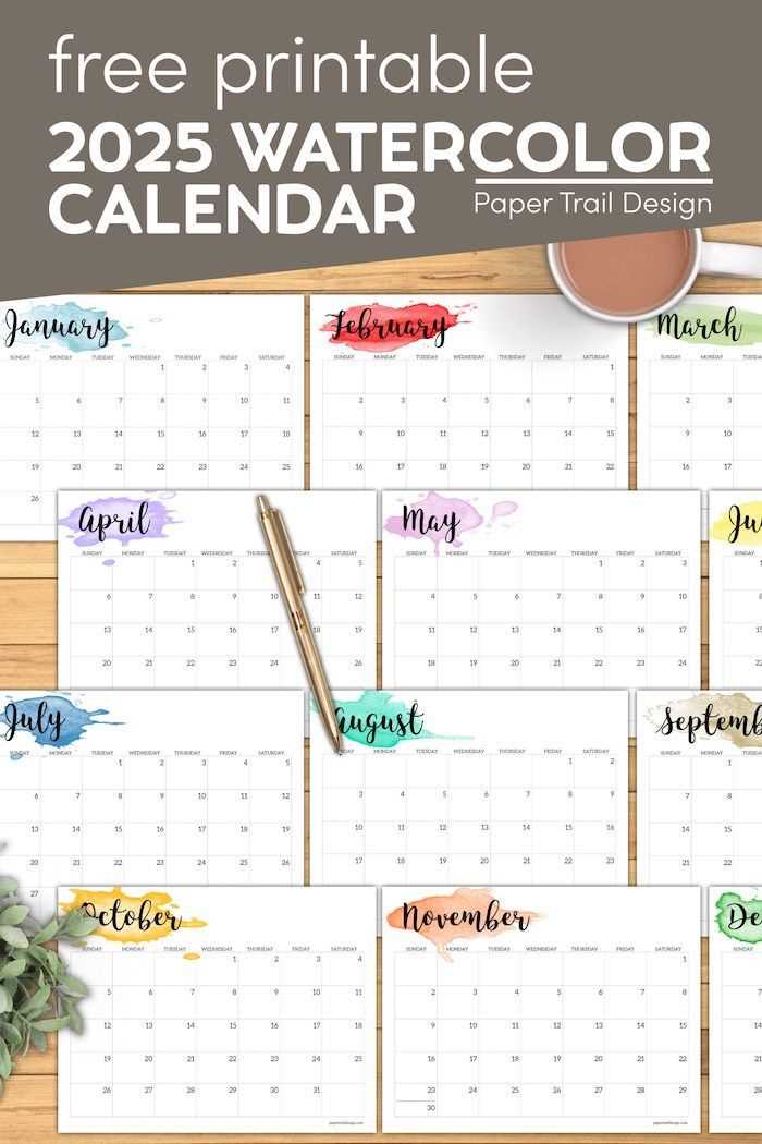 2025 calendar printable free template