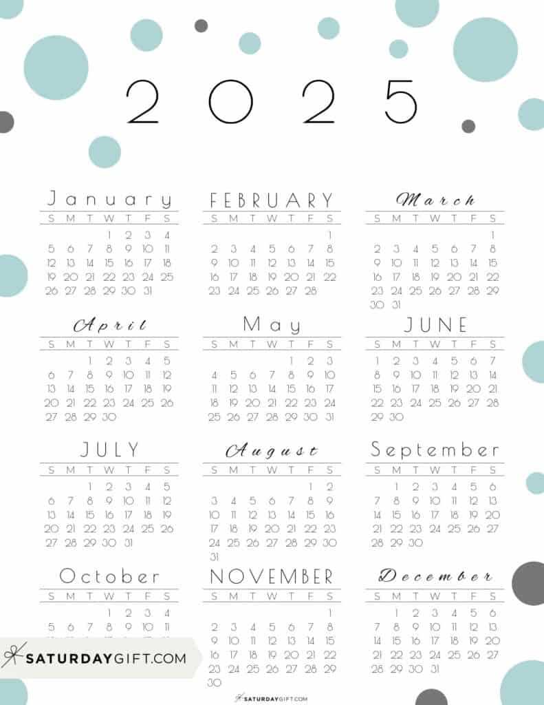 2025 calendar template aesthetic