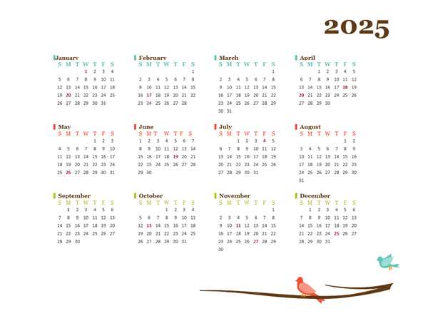 2025 calendar template editable