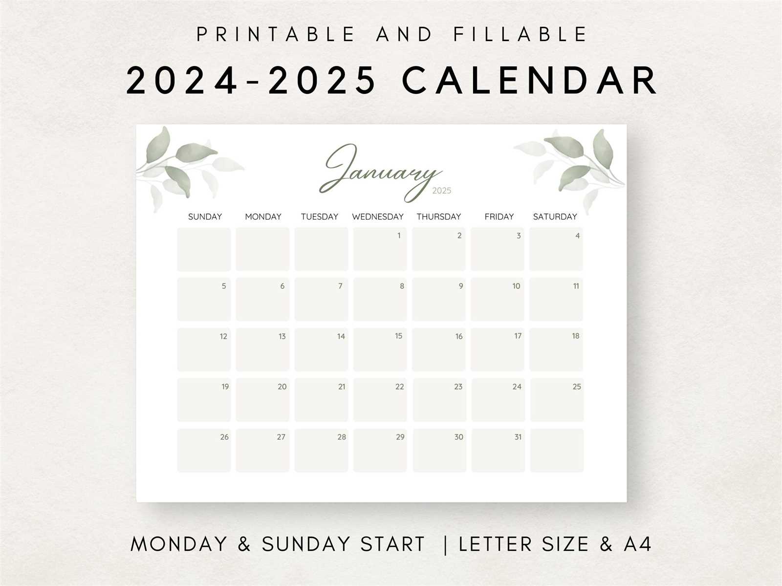 2025 fillable calendar template free