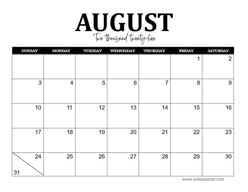 2025 fillable calendar template free