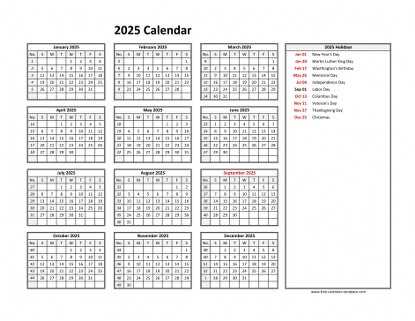 2025 online calendar template