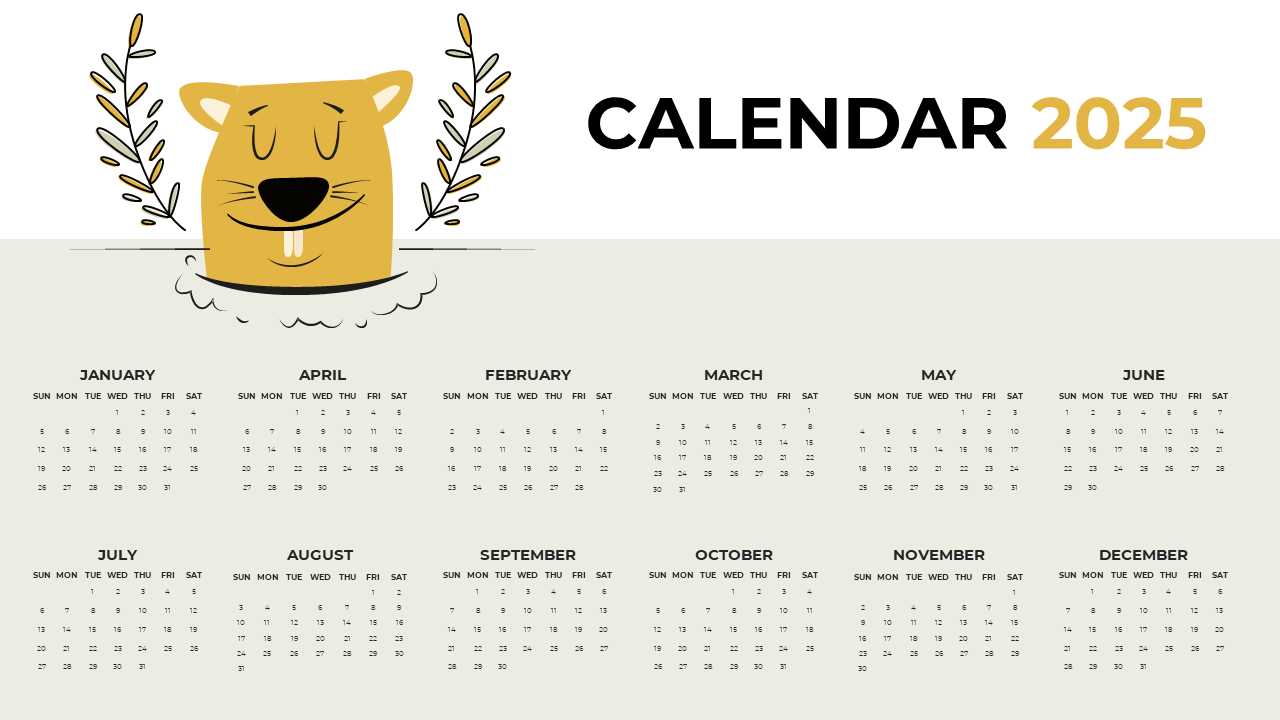 2025 ppt calendar template