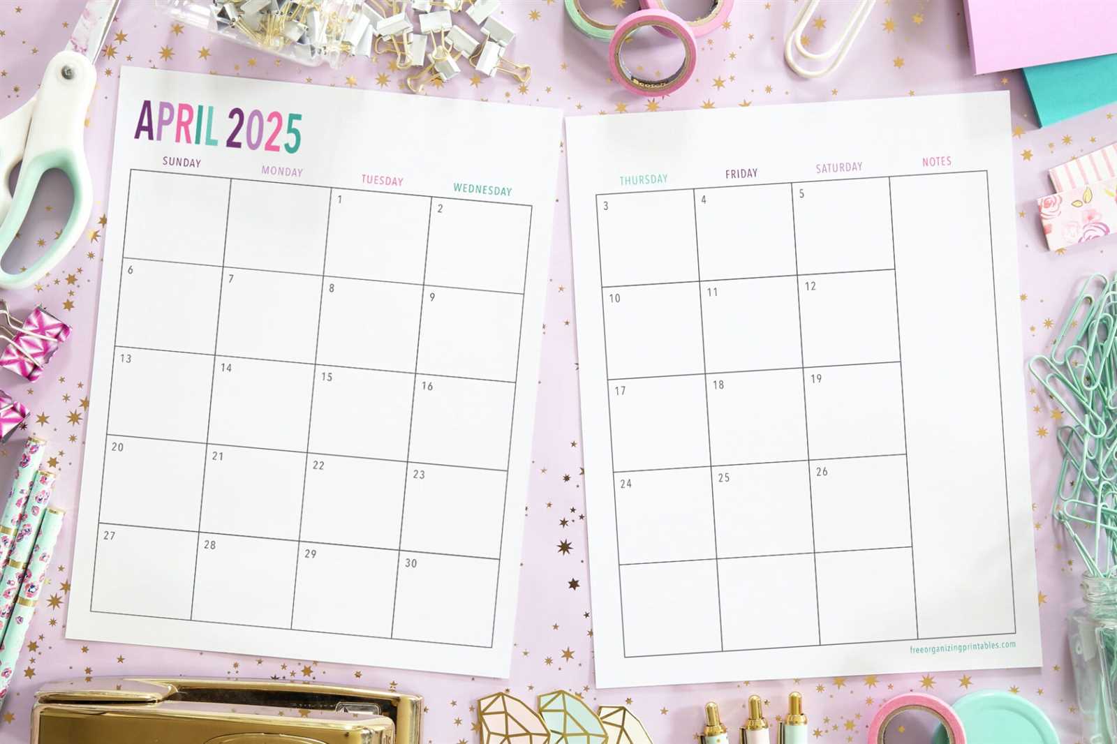 2025 printable calendar template free