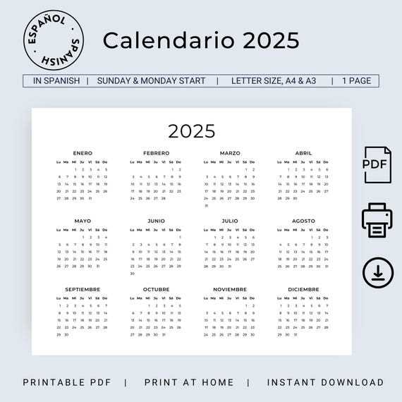 2025 spanish calendar template