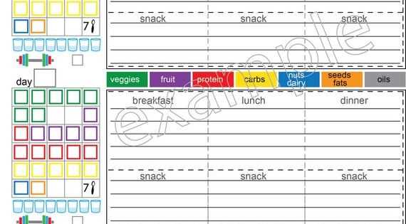 21 day fix meal calendar template