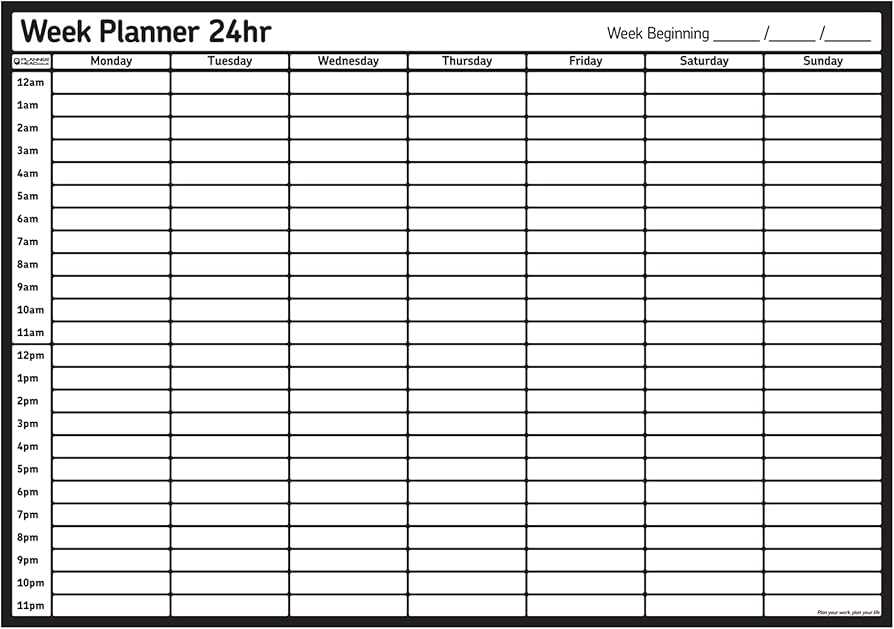 24 hour calendar template printable