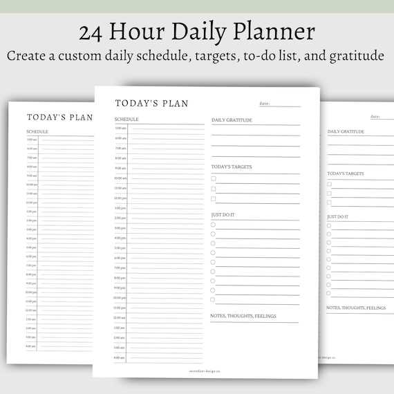 24 hour calendar template printable