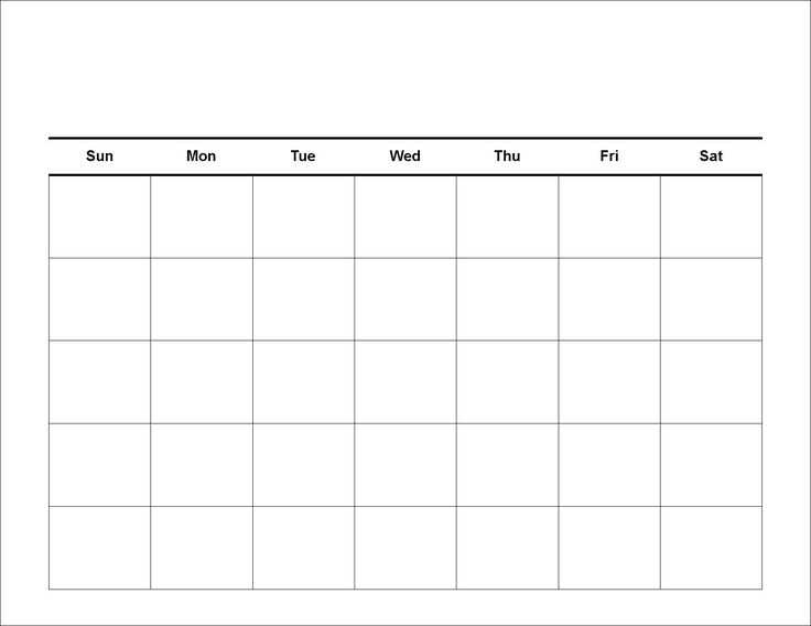 28 day calendar template