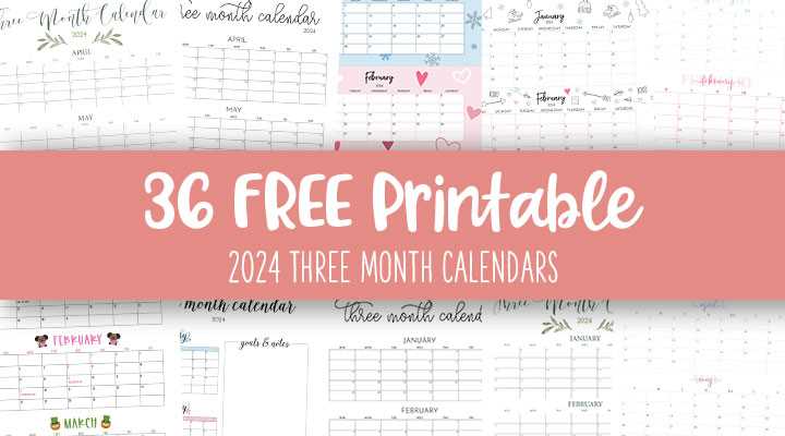 3 month calendar template free download