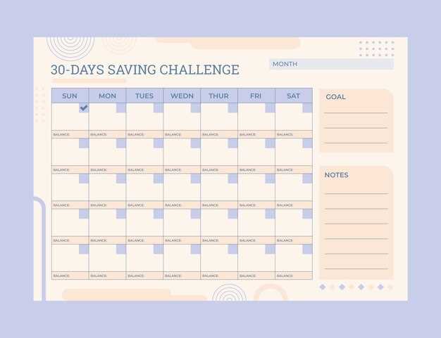 30 day challenge calendar template