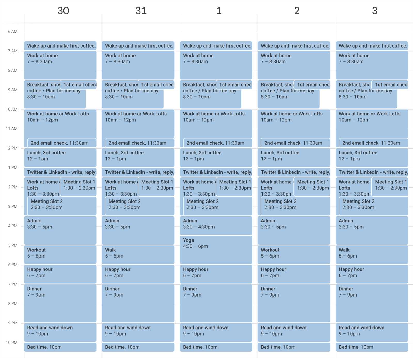 30 day content calendar template